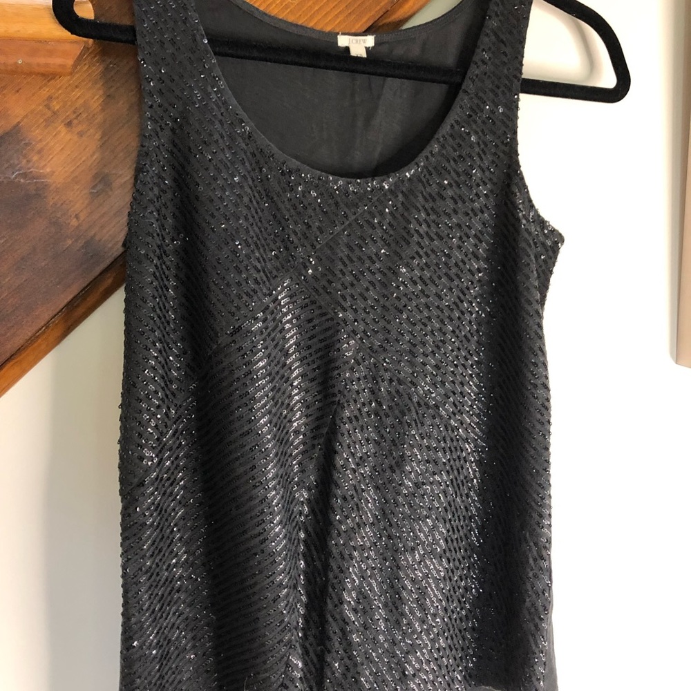 J Crew Navy Blue Sequin Tank